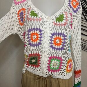 Colorful Crochet Women's Sweater